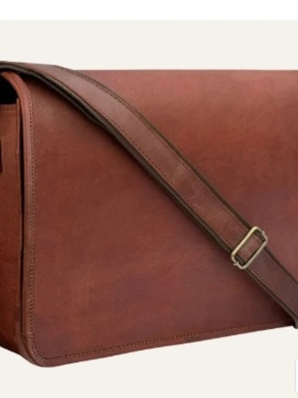 NEW! Rustic Tree Trekker Artisan Leather Messenger Bag - Brown